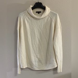 Catherine Malandrino Cream Cashmere Wool Mock Neck Women Sweater L Pullover